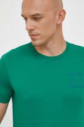 Giorgio Armani pamut póló zöld, nyomott mintás - zöld L - answear - 15 990 Ft