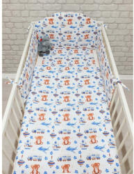 Pihe-Tex Ágynemű Pamut 3 részes 90x140 40x50cm Búgócsigás maci kék 686 - babycenter-online