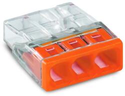 Wago Vezetékösszekötő 3 pólusú nem oldható narancssárga tömör 3x0, 5-2, 5mm2 24A (WAGO2273203)