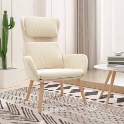 vidaXL Scaun de relaxare, alb crem, catifea (341360)