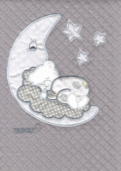 Trimex pamut babapléd - szürke holdas maci - babyshopkaposvar