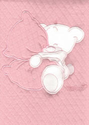 Trimex pamut babapléd - púderrózsaszín ölelő maci - babyshopkaposvar