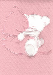 Trimex pamut babapléd - púderrózsaszín ölelő maci - babastar