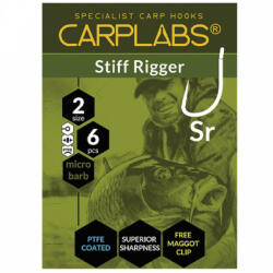 KONGER Carlig Konger Carplabs® Stiff Rigger No. 6 Titanium Grey Ringed 6buc