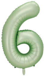  Számos lufi 34" 86cm óriás olivazöld szám, számjegy 6-os (LUFI453337)