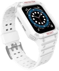 gigapack Pótszíj (egyedi méret, szilikon, közepesen ütésálló, állítható + szilikon keret) FEHÉR Apple Watch Series 4 40mm, Apple Watch Series 5 40mm, Apple Watch Series 1 38mm, Apple Watch Series 2 (GP-141558)