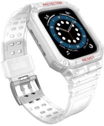 gigapack Pótszíj (egyedi méret, szilikon, közepesen ütésálló, állítható + szilikon keret) ÁTLÁTSZÓ Apple Watch Series 4 40mm, Apple Watch Series 5 40mm, Apple Watch Series 3 38mm, Apple Watch Ser (GP-141539)