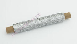  Kötöző zsinór dísz, 1, 25 mm, ezüst szín, fémszálas (100 méter)