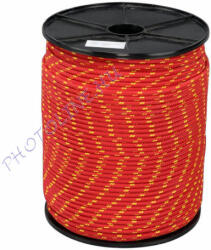  PP fonatolt kötél piros, 5 mm, sárga jelölőszínnel