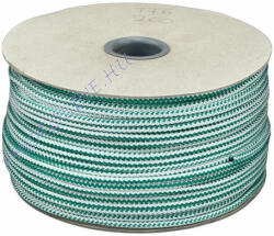 Kötött PP kötél, 6 mm, zöld+fehér