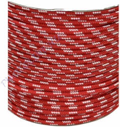 PP fonatolt kötél piros, 6 mm, fehér csíkkal