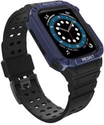 gigapack Pótszíj (egyedi méret, szilikon, közepesen ütésálló, állítható + szilikon keret) FEKETE / KÉK Apple Watch Series 4 44mm, Apple Watch Series 5 44mm, Apple Watch Series 1 42mm, Apple Watch S (GP-141545)