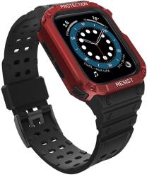 gigapack Pótszíj (egyedi méret, szilikon, közepesen ütésálló, állítható + szilikon keret) FEKETE / PIROS Apple Watch Series 4 44mm, Apple Watch Series 5 44mm, Apple Watch Series 1 42mm, Apple Watch (GP-141554)
