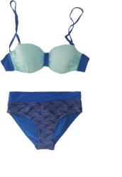  Costum de baie 2 piese albastru cu imprimeu Costum de baie dama