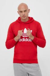 Adidas pamut melegítőfelső piros, férfi, nyomott mintás, kapucnis, IM4497 - piros L