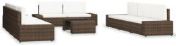 vidaXL 10 részes barna polyrattan 3054595