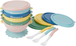 Badabulle - Set 5 boluri si 3 lingurite colorate (BB-B005107) Set pentru masa bebelusi