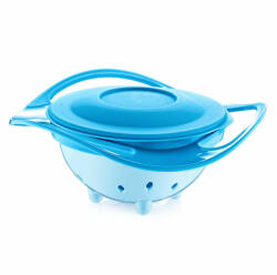 BabyJem Bol multifunctional cu capac si rotire 360 grade Amazing Bowl (Culoare: Bleu) (bj_3503)