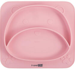 FreeON Farfurie compartimentata din silicon fara BPA, FreeON, 26 x 23 x 2.6 cm, Teddy Bear Pink (39692)