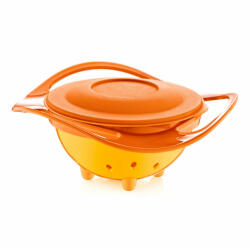 BabyJem Bol multifunctional cu capac si rotire 360 grade Amazing Bowl (Culoare: Portocaliu) (bj_3501)