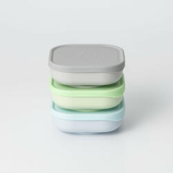 Miniware Set 3 boluri pentru hrana bebelusi Miniware Snack Bowl, 100% din materiale naturale biodegradabile, Aqua+Grey+Keylime (mw_MWSB3AGK) Set pentru masa bebelusi