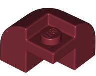 LEGO® 67810c59 - LEGO sötétpiros kocka 2 x 2 x 1 1/3 méretű, íves tetővel (67810c59)