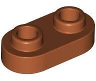 LEGO® 35480c68 - LEGO sötét narancssárga lap 1 x 2 méretű, lekerekített, lyukas bütykökkel (35480c68)