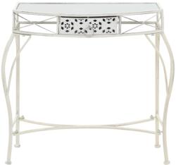 vidaXL Masă laterală stil franțuzesc, alb, 82 x 39 x 76 cm, metal (245935) - vidaxl
