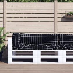 vidaXL Perne pentru paleți, 3 buc, negru, model carouri, textil oxford (360960)