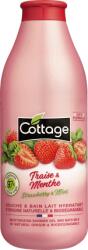Cottage Gel de duș & lapte de baie căpsuni și mentă, 750 ml