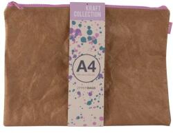 APLI Rendszerező tasak, cipzáras, bőrhatású textúra, műanyag, A4, APLI "Kraft", vegyes színű cipzár (LCA19158) - webpapir