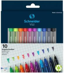 Schneider Golyóstoll készlet, 0, 5 mm, kupakos, SCHNEIDER "Vizz", vegyes színek (10db/készlet) (TSCVIZZV10)