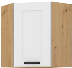 TEMPO KONDELA Dulap superior, de colţ, alb/stejar artizan, LULA 58x58 GN-72 1F