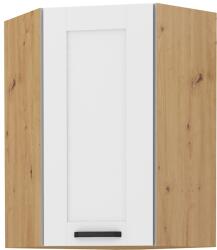 TEMPO KONDELA Dulap superior, de colţ, alb/stejar artizan, LULA 58x58 GN-90 1F