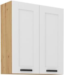 TEMPO KONDELA Dulap superior, alb/stejar artizan, LULA 80 G-90 2 F