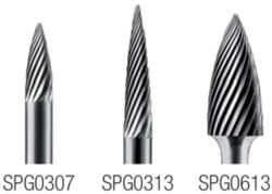 Pretec 444810 SPG0313 Keményfém turbómaró, Hegye ívelt alakú standard fogazás Z=3