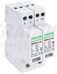 Tracon Kombinált túlfeszültséglevezető 2+3 4P TT TN-S TN-C-S 400V/AC 2M 40kA-imp(10/350) Tracon ESPD2+3-40-3+1P (ESPD2+3-40-3+1P)