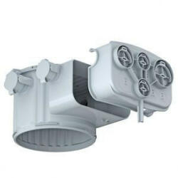 Kaiser 1281-15 HaloX 100 Multi lámpadoboz LED és halogén lámpákhoz beton zsaluzatba. 8 db. M20/25 bevezető bordás gégecsövekhez. Mélység: 110 mm Átmérő: 130mm (1281-15)