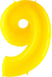  Számos lufi 34" 86cm óriás sárga szám, számjegy 9-es (LUFI156691)