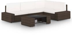 vidaXL 5 részes barna polyrattan párnákkal 3067152
