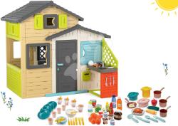 Smoby Set căsuța Prietenilor în culori elegante Friends House Evo Playhouse Smoby extensibilă cu bucătărie și accesorii (SM810204-17)