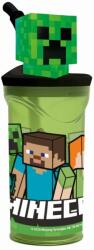 Undercover Minecraft, sticla de baut cu pai si fgurina 3D Pahar