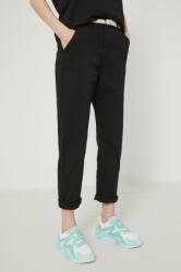 Medicine pantaloni femei, culoarea negru, drept, high waist ZPYY-SPD031_99X