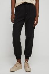 Medicine pantaloni femei, culoarea negru, medium waist ZPYX-SPD812_99X