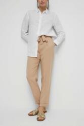Medicine pantaloni femei, culoarea bej, drept, medium waist ZPYX-SPD900_08X