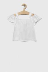 Benetton bluza de bumbac pentru copii culoarea alb, neted PPYX-BDG011_00X
