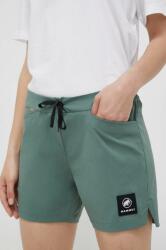 Mammut pantaloni scurți outdoor Massone Light culoarea verde, neted, medium waist PPYX-SZD0WD_79X