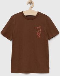 GAP tricou de bumbac pentru copii culoarea maro, cu imprimeu PPYX-TSB0ES_84X