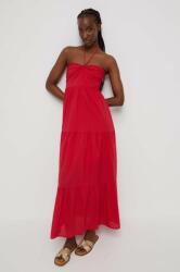 MEDICINE rochie din bumbac culoarea rosu, maxi, evazati ZPYX-SUD803_33X