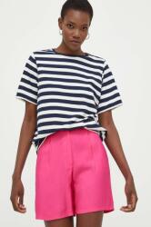 Answear Lab pantaloni scurti femei, culoarea roz, neted, high waist BBYX-SZD031_43X